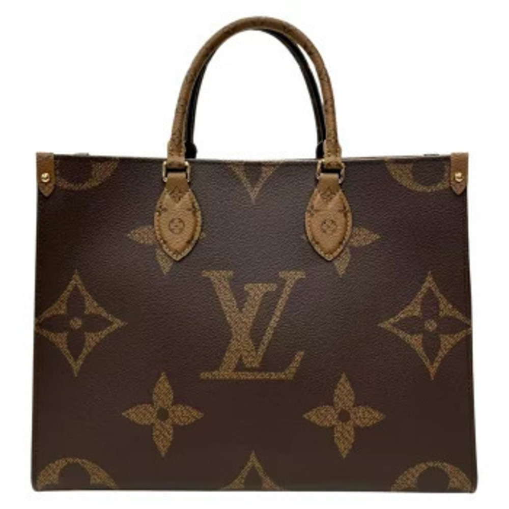 Louis Vuitton On The Go Giant Reverse Monogram Tote Bag Shoulder Brown